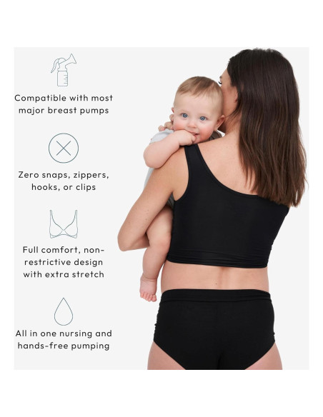 Sostén de Lactancia y Extracción Manos Libres Larken X - Negro