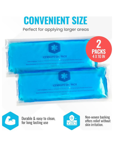 Paquete de Hielo Perineal Reutilizable IceWraps 10x25cm Azul - 2 Unidades