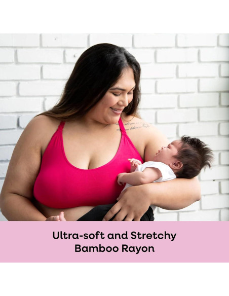 Sostén de Lactancia Bamboobies Grande Gris Sin Aros