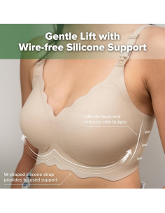 Sostenes de Lactancia Haakaa Grande Beige Sin Costuras 2