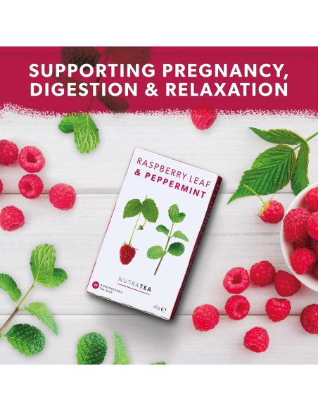 Té Herbal Nutra Tea Hoja de Frambuesa y Menta - 20 Bolsitas