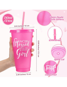 Vasos de Plástico Rosa para Conciencia Cáncer de Mama Uiifan 20 Pzs 710 ml 2