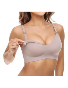 Sujetador de Lactancia Momcozy YN21 Sin Costuras Grande Marrón