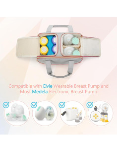 Bolsa Tote Extractor de Leche Wearable Damero Nylon 29.2x17.1cm 2