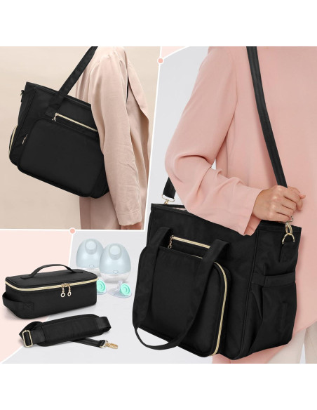 Bolsa Extractor de Leche BAFASO Portátil con Enfriador Negro