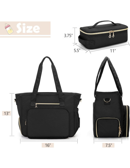 Bolsa Extractor de Leche BAFASO Portátil con Enfriador Negro