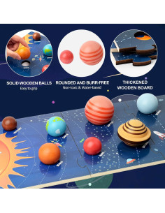 Modelo de Sistema Solar de Madera TWOOD 3D Educativo para Niños 2
