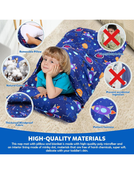 Colchoneta para Siesta Niños Orrhomi SD001 Azul Cohete