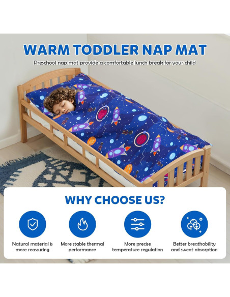 Colchoneta para Siesta Niños Orrhomi SD001 Azul Cohete