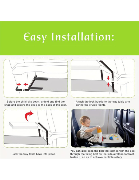 Cama de avión para niños pequeños Gris - Extensor de asiento
