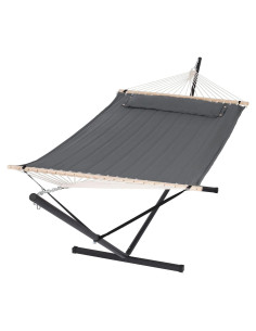 Hamaca SUNCREAT para 2 Personas con Soporte 3.66m Gris Oscuro