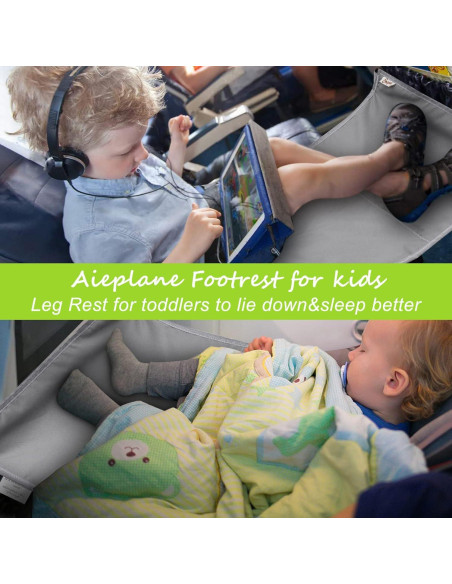 Cama de avión para niños pequeños Gris - Extensor de asiento