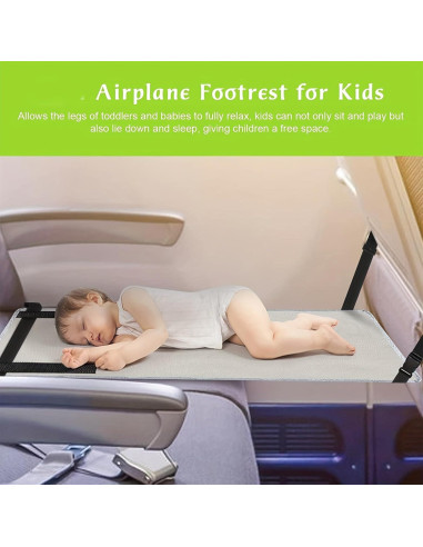 Cama de avión para niños pequeños Gris - Extensor de asiento