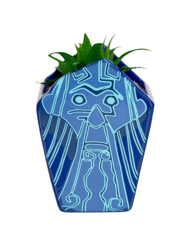 Maceta Mini Cerámica Silver Buffalo Atlantis 10.16 cm con Suculenta