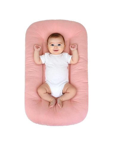 Cojín Orgánico para Bebés 0-24 Meses Algodón Suave Rosa