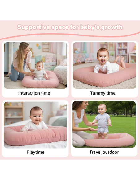 Cojín Orgánico para Bebés 0-24 Meses Algodón Suave Rosa Cojín Orgánico para Bebés 0-24 Meses Algodón Suave Rosa