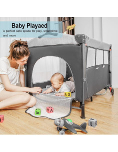 Cuna 5 en 1 Afgbf para Bebé Portátil con Cambiador Gris 2