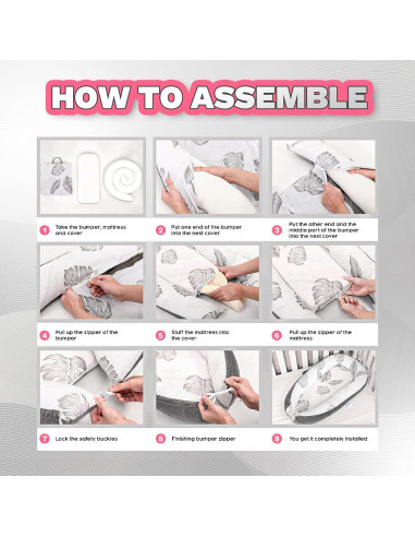 Cojín para Bebé Cute Cuddles Gris - Nido de Algodón 35x28 cm