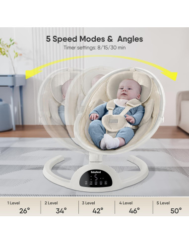 Columpio BabyBond para Bebés con Bluetooth y Control Remoto