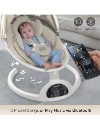 Columpio BabyBond para Bebés con Bluetooth y Control Remoto