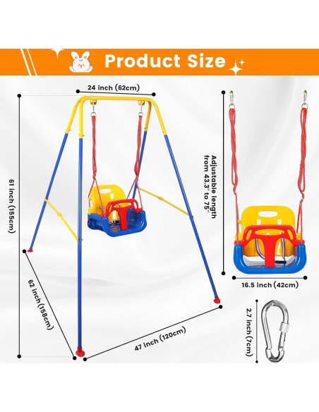 Columpio 3 en 1 Rormcheny para Bebés y Niños Pequeños