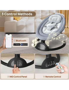 Hamaca Portátil para Bebés Monniebaby con Bluetooth y 5 Velocidades 2