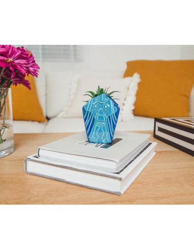 Maceta Mini Cerámica Silver Buffalo Atlantis 10.16 cm con Suculenta