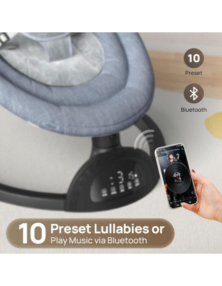 Hamaca Portátil para Bebés Monniebaby con Bluetooth y 5 Velocidades Hamaca Portátil para Bebés Monniebaby con Bluetooth y 5 Velocidades