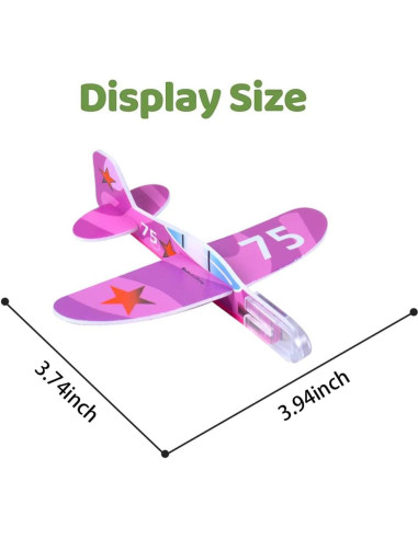 50 Juguetes Planeadores de Espuma Manmel - Aviones de Papel 10 cm