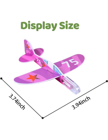 50 Juguetes Planeadores de Espuma Manmel - Aviones de Papel 10 cm