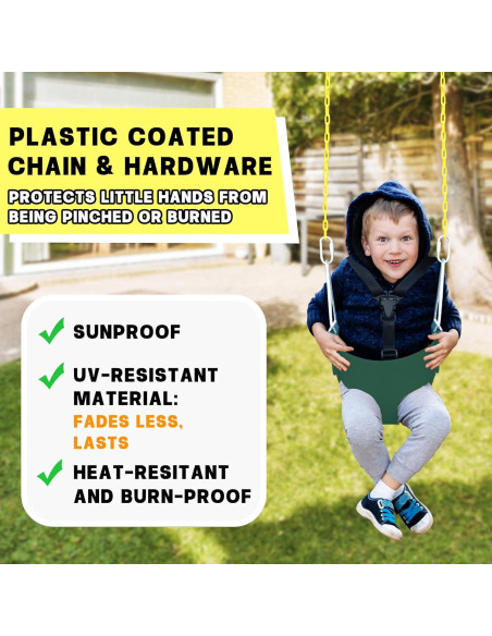 Columpio para Bebés AOBOTE Verde con Arnés de Seguridad 3 Puntos Columpio para Bebés AOBOTE Verde con Arnés de Seguridad 3 Puntos