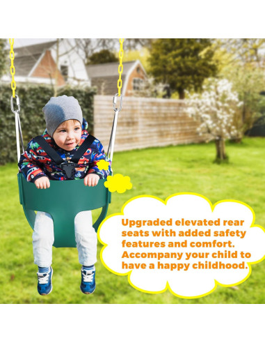 Columpio para Bebés AOBOTE Verde con Arnés de Seguridad 3 Puntos