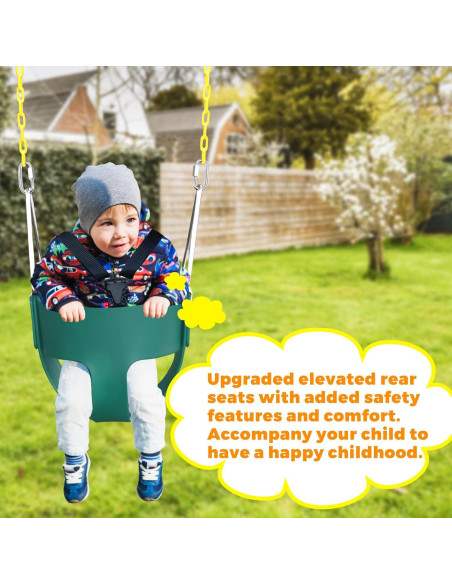 Columpio para Bebés AOBOTE Verde con Arnés de Seguridad 3 Puntos Columpio para Bebés AOBOTE Verde con Arnés de Seguridad 3 Puntos