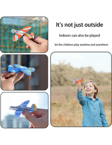 50 Juguetes Planeadores de Espuma Manmel - Aviones de Papel 10 cm