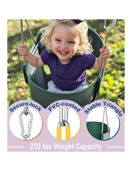 Columpio de Cubo Little Dove Verde con Respaldo Alto 99.79 kg