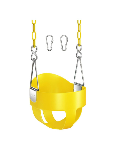 Asiento de Columpio para Niños AGPTEK Amarillo con Respaldo Alto