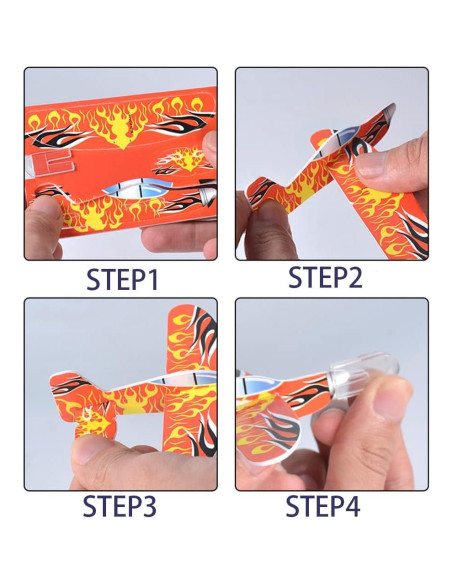 50 Juguetes Planeadores de Espuma Manmel - Aviones de Papel 10 cm