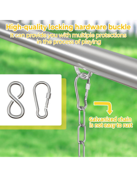 Asiento de Columpio para Niños AGPTEK Amarillo con Respaldo Alto