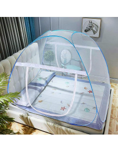 Tienda de Mosquito Pop-Up AMMER 200x180x150 cm Plegable Azul 2