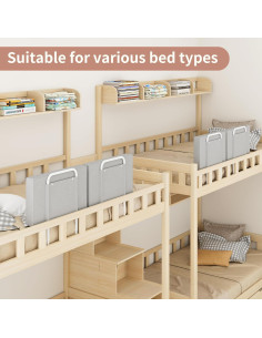 Barandilla de Cama OCBAiLi 200 cm Gris para Niños y Adultos 2