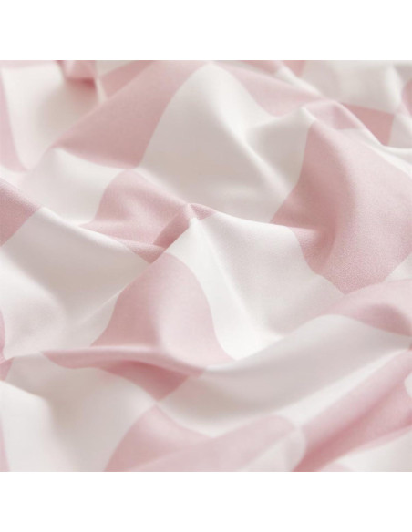 Conjunto de Edredón Cuadrado Rosa y Blanco Houseri Cal King
