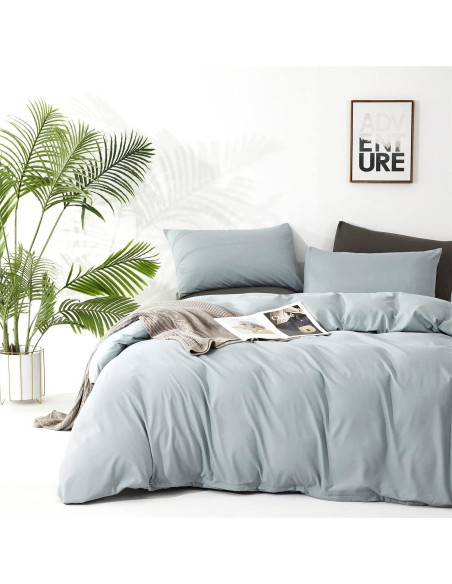 Juego de Edredón Queen Cottonight Azul Bruma 3 Piezas