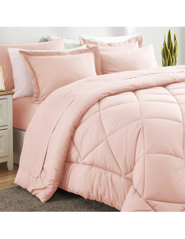 Conjunto de Edredón CozyLux Completo 7 Piezas Rosa Blush