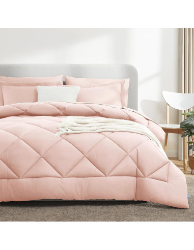 Conjunto de Edredón CozyLux Completo 7 Piezas Rosa Blush