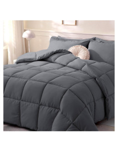 Edredón Ligero DOWNCOOL King 259x229 cm Gris Oscuro