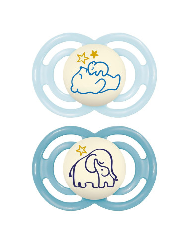 Chupete MAM Perfect Night Azul 6-16 Meses, Brilla en la Oscuridad