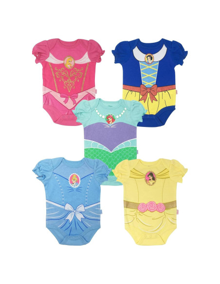 Bodies de Manga Corta Disney Princess con Diadema 0-24 Meses