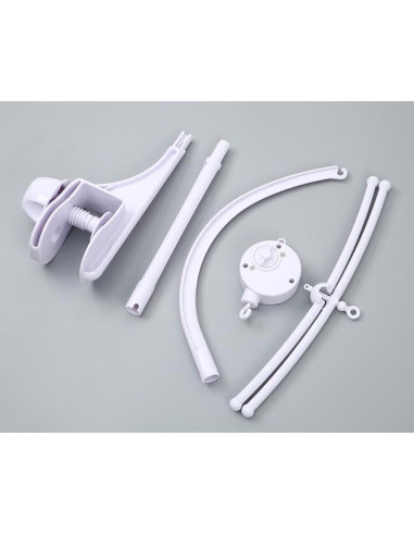 Móvil de Cuna Musical Alovexiong 66cm Blanco con Soporte