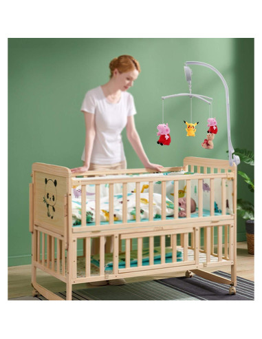 Móvil de Cuna Musical Alovexiong 66cm Blanco con Soporte