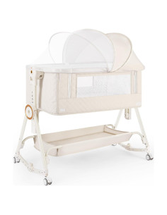 Cuna Lateral 5 en 1 FYYWBABY Beige con Mesa de Cambiar